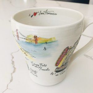 EUC Anthropologie LINEA CARTA Diva Pyari "I Love San Francisco" 16 oz Coffee Mug